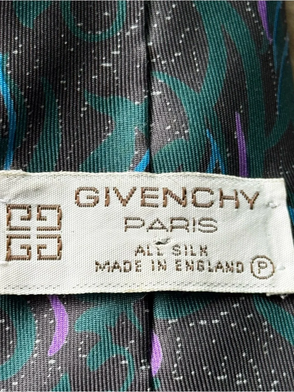 Givenchy Men's Teal & Purple Paisley Tie set of 2 silk